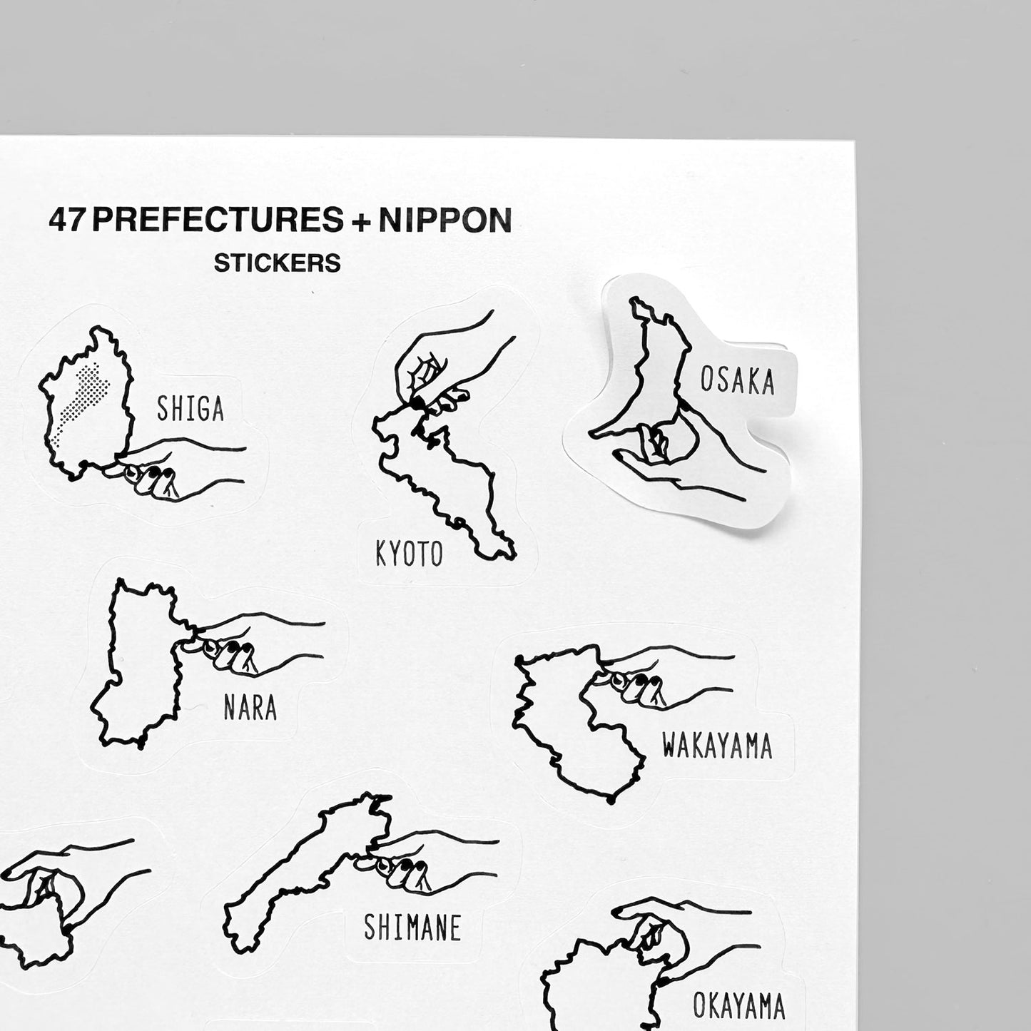 〈都道府県のカタチ〉シール 47都道府県+日本