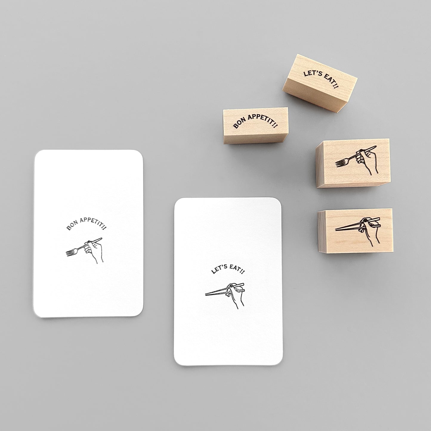 〈LET’S EAT〉スタンプ|さぁ食べよう