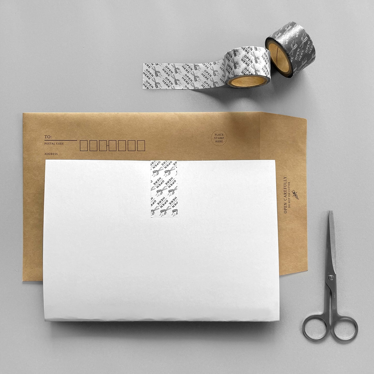 104_OPEN HEREマスキングテープ(ホワイト)