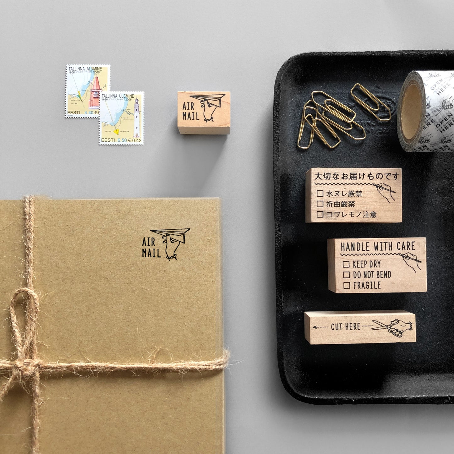 〈AIR MAIL〉スタンプ|エアメール