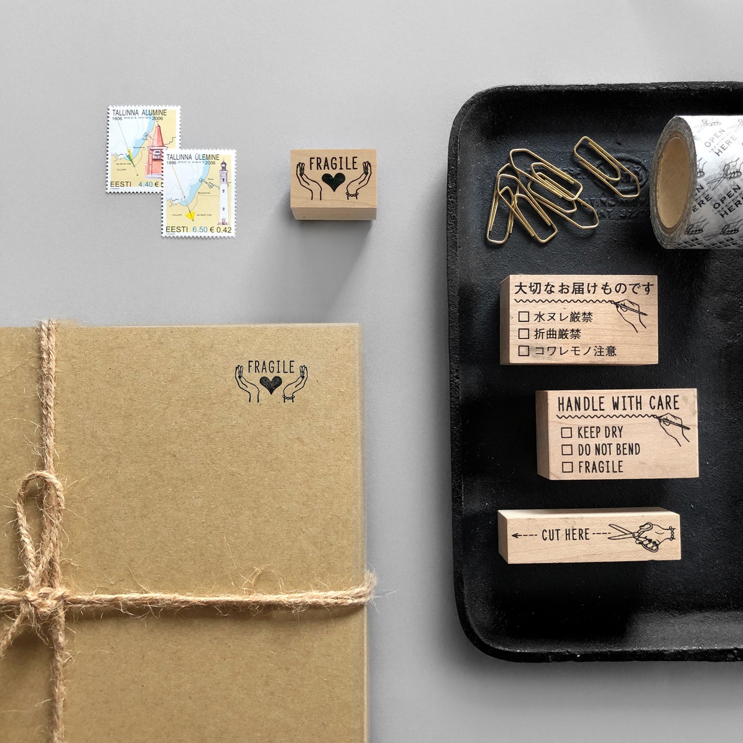 〈FRAGILE〉スタンプ|こわれもの