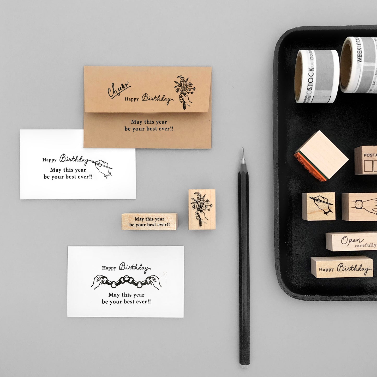 〈MESSAGE〉May this year be your best ever!!スタンプ|今までで最高の年になりますように