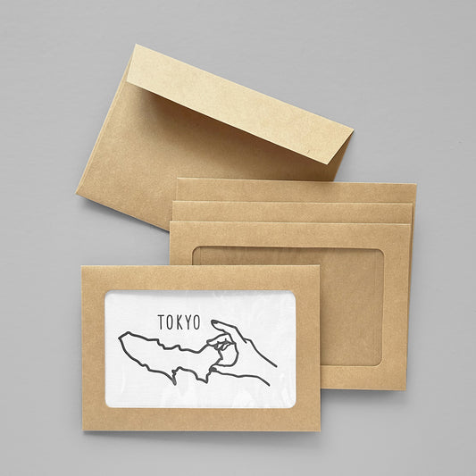 【期間限定】〈都道府県のカタチ〉ポストカード+フレーム封筒セット