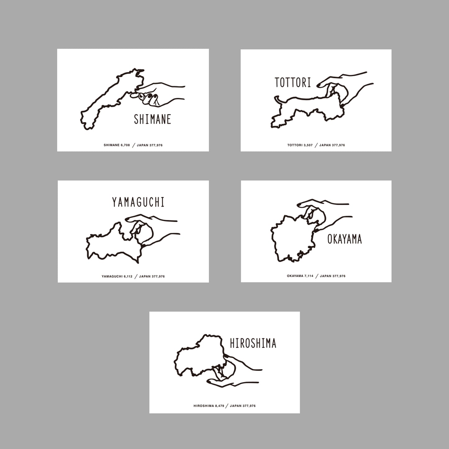 【期間限定】〈都道府県のカタチ〉ポストカード+フレーム封筒セット